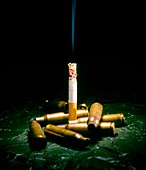 Cigarette deaths,conceptual image