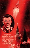 Soviet poster commemorating Yuri Gagarin
