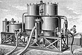 Balloon gas generation,19th century