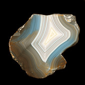 Agate mineral rock cross section