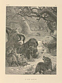 Boar and wolves,19th century