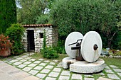 Stone olive press