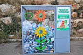 Plastic bottle recycling bin