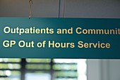 GP Out of Hours Service sign