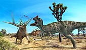 Ceratosaurus and Dacentrurus,artwork