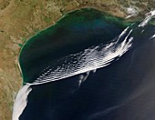 Gravity wave clouds,satellite image