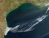 Gravity wave clouds,satellite image