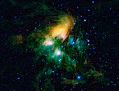 Pleiades star cluster,infrared image