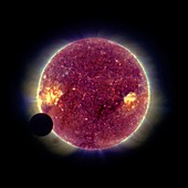 Moon transiting the Sun,STEREO image