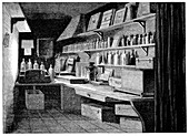 Photographic dark room,19th century
