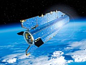 GOCE satellite in orbit,artwork