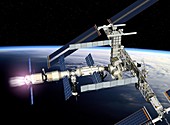 ATV boosting the ISS,artwork