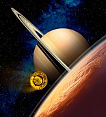 Huygens probe at Titan,artwork