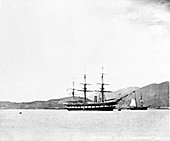 HMS Challenger at St Thomas,1873