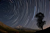 Star trails over Damavand volcano,Iran