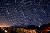 Star trails over Damavand volcano,Iran