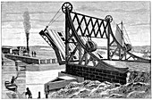 Railroad drawbridge,19th century