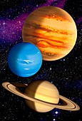 Gas giant planets,artwork