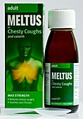 Meltus adult cough syrup and packaging