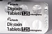 Bubble pack of digoxin tablets