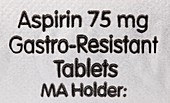 Gastro-resistant aspirin tablets