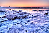 Ice on the Elbe river,Germany