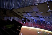 ISS and star trails,from space