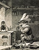 Alchemy satire,18th-century artwork