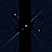 Pluto and a fourth new moon,HST image