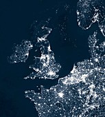 UK and Europe at night