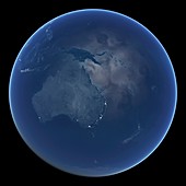 Australia and New Zealand at night