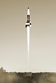 V-2 rocket launch,artwork