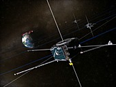 THEMIS satellites in orbit,artwork