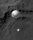 Curiosity rover descending to Mars