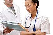 Doctors with patient records
