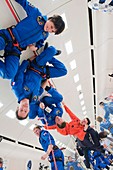 ESA astronauts training in free-fall