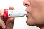 Asthma turbohaler in use