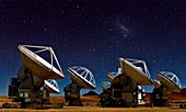 ALMA telescopes under stars