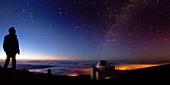 La Palma telescopes at night