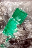 Emerald in quartz