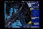 Container ship radar screen