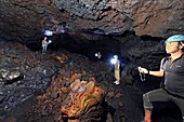 Lava cave exploration,Reunion island