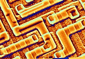 SEM of the surface of an integrated chip