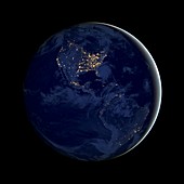 Americas at night,satellite image