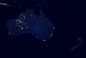 Australia at night,satellite image