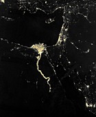 Nile at night,satellite image