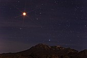 Mars over Taftan volcano,Iran