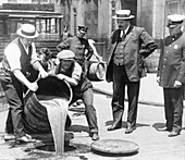 Prohibition raid,1920s New York