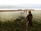 Viking mass grave,artwork