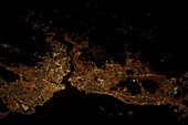 Istanbul,Turkey at night,ISS image
